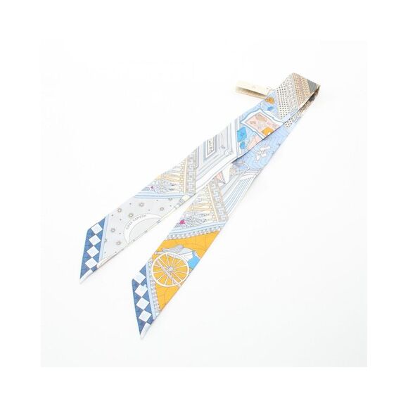 Pre Loved Hermes Luxurious Objects de Curiosite Twilly Silk Scarf - Picture 4 of 4